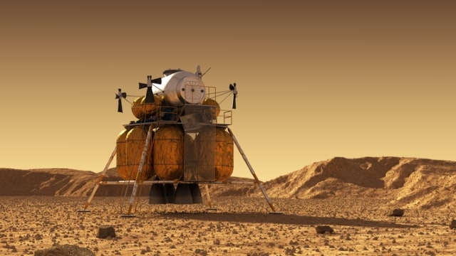 Ilustrasi kehidupan di planet Mars (Foto: Thinkstock)