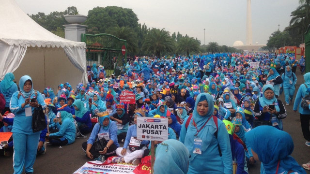 Gerak Jalan Sehat Himpaudi Provinsi DKI Jakarta. (Foto: Mirsan/kumparan)