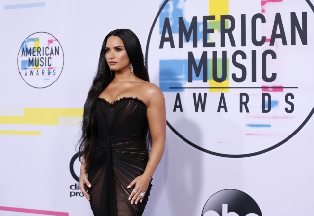 Demi Lovato di karpet merah AMA 2017 (Foto:  REUTERS/Danny Moloshok)