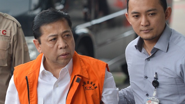 Setya Novanto di KPK (Foto: Antara/Wahyu Putro A)