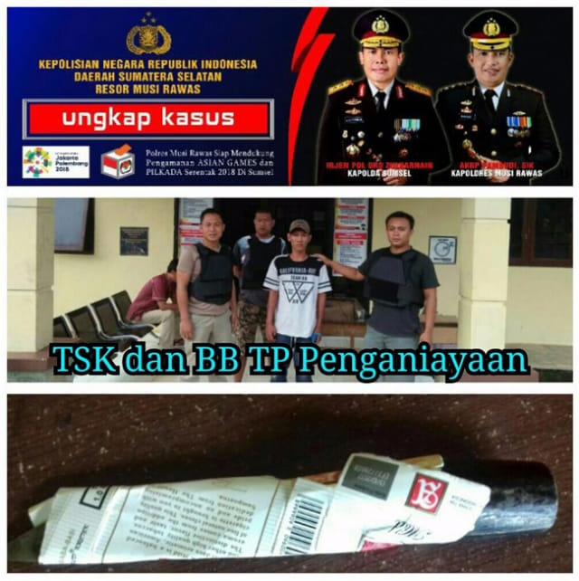 Polres Musi Rawas Amankan Pelau Penusuk Temannya sendiri Di Pos Ronda