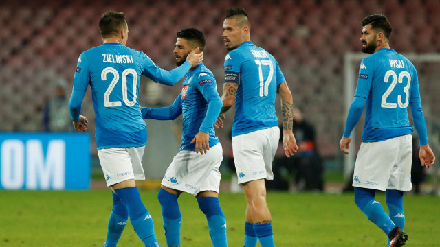 Insigne setelah mencetak gol. (Foto: REUTERS/Ciro De Luca)