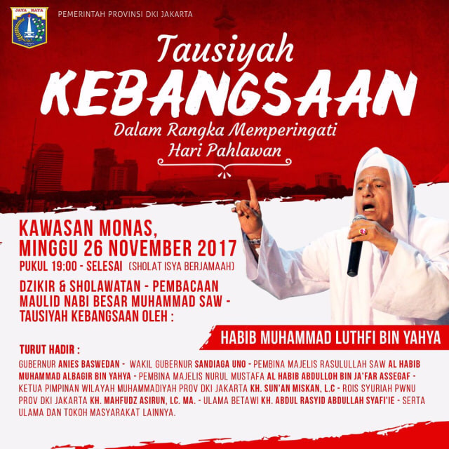 Kirab dan Tausiyah Kebangsaan (Foto: Twitter @DKIJakarta)