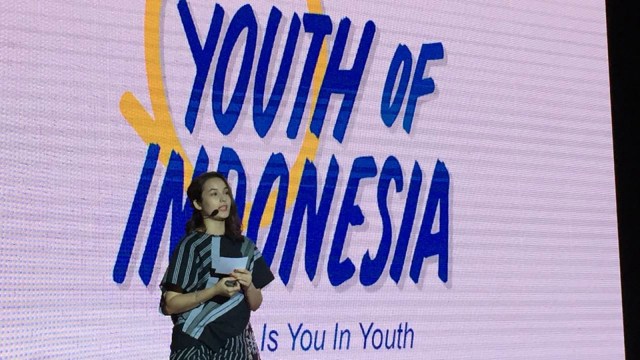 Chelsea Islan dalam Panggung Indonesia 2045 (Foto: Maria Gabrielle Putrinda/kumparan)