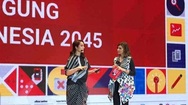 Chelsea Islan dalam Panggung Indonesia 2045 (Foto: Maria Gabrielle Putrinda/kumparan)