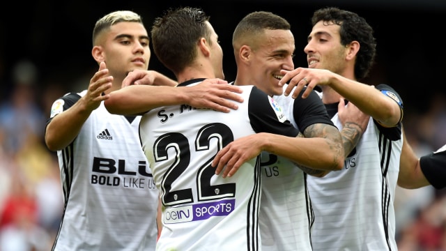 Selebrasi pemain-pemain Valencia. (Foto: AFP/Jose Jordan)