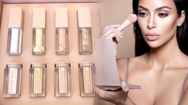 Lipgloss dan Shimmer dari Huda Beauty (Foto: Instagram @hudabeauty @kimkardashian)