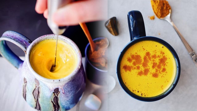 Susu kunyit yang lezat nan menyehatkan (Foto: Instagram/@moondeli dan @sunfood )