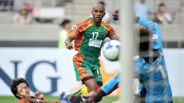 Sriwijaya FC di Liga Champions Asia. (Foto: JUNG YEON-JE / AFP)