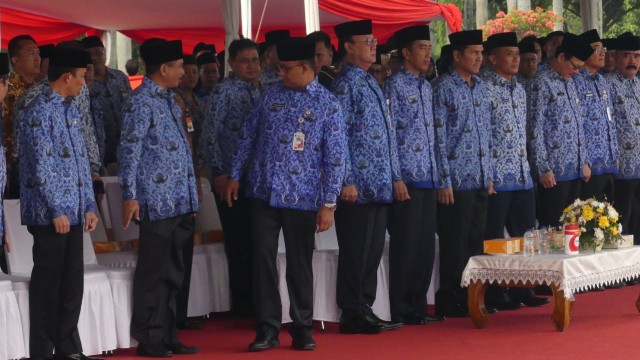 Anies Baswedan hadiri Upacara HUT ke-46 Korpri  Foto: Yudhistira Amran Saleh/kumparan