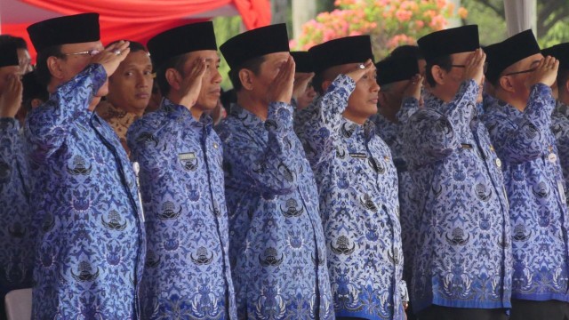 Presiden Jokowi hadiri Upacara HUT ke-46 Korpri  (Foto: Yudhistira Amran Saleh/kumparan)