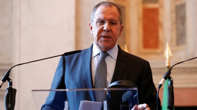 Menteri Luar Negeri Rusia Sergei Lavrov Foto: REUTERS/Remo Casilli