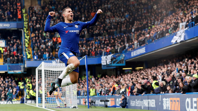Selebrasi gol Eden Hazard (Foto: REUTERS/David Klein)