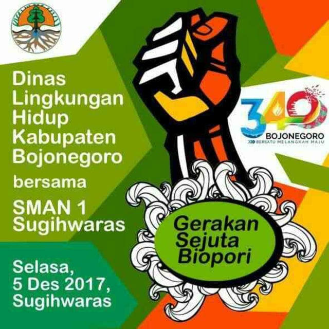 GERAKAN SEJUTA BIOPORI DAN PENANAMAN POHON BUAH KERJASAMA DINAS LINGKUNGAN HIDUP DAN SMAN 1 SUGIHWARAS