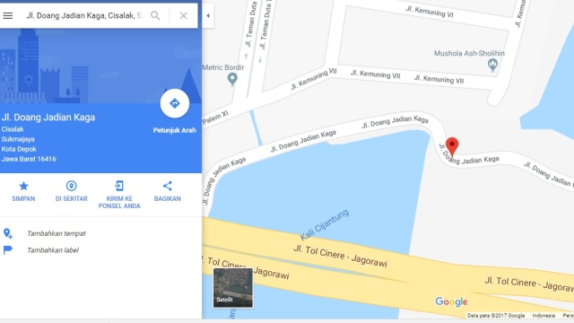 Jalan Doang Jadian Kaga (Foto: Google Maps)