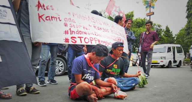 Aksi Damai, GMNI Sukabumi Kutuk Pembangunan Bandara Kulon Progo