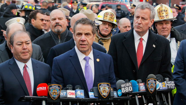 Konferensi pers Bill de Blasio. (Foto: REUTERS/Lucas Jackson)