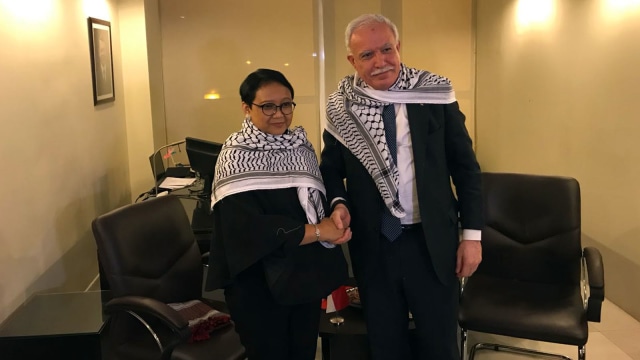 Menlu Retno Bertemu Menlu Palestina di Yordania  (Foto: Dok. Kemenlu)