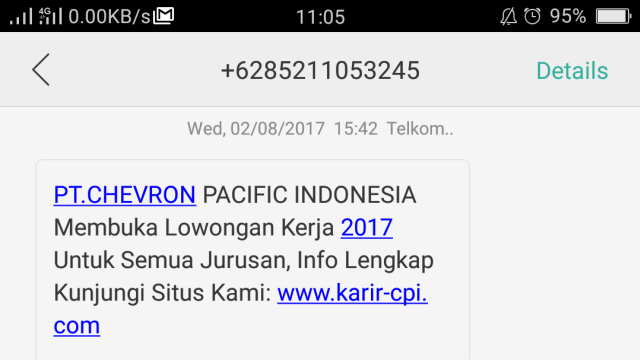 Contoh lowongan abal Chevron (Foto: Tio/kumparan)