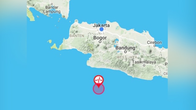 Pusat gempa di barat daya Garut (Foto: BMKG)