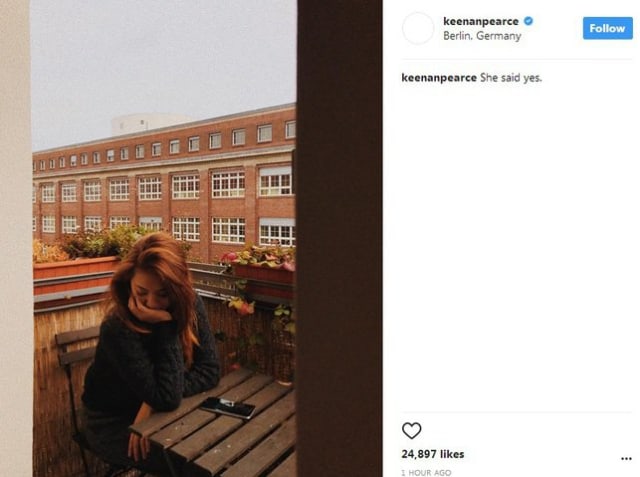 Screenshot Instagram Keenan Pearce. (Foto: Instagram @keenanpearce)