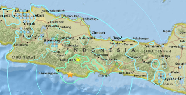 Titik gempa Tasikmalaya (Foto: usgs.gov)