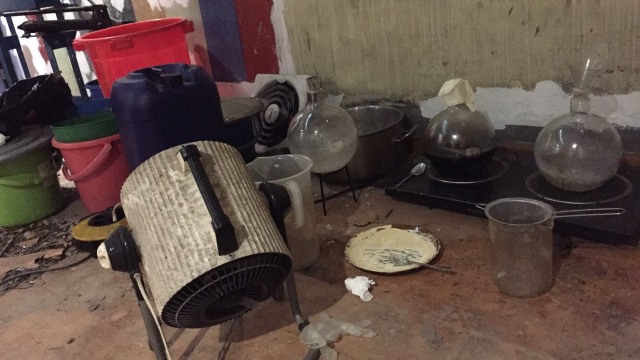 Lab produksi Ampetamine dan Metamine diskotik MG (Foto: Reki Febrian/kumparan)