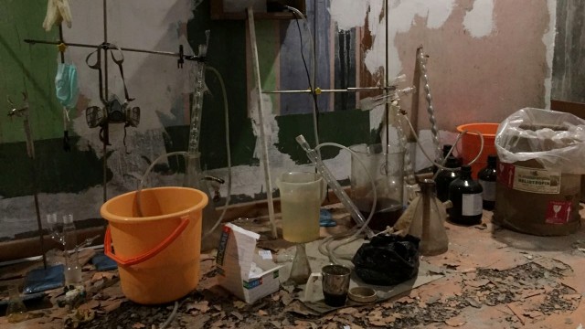 Lab produksi Ampetamine dan Metamine diskotik MG (Foto: Reki Febrian/kumparan)
