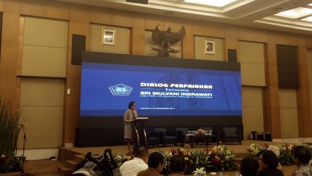 Sri Mulyani di Dialog Perpajakan (Foto: Nicha Muslimawati/kumparan)