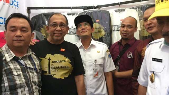 Sandi di peresmian OK OCE Clothing. (Foto: Moh. Fajri/kumparan)