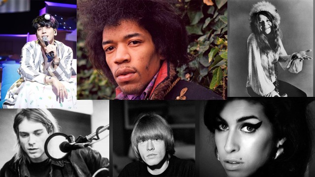 Kolase Club 27 (Foto: Dok. SM Entertainment, Facebook/Amy Winehouse Foundation, Wikimedia Commons, Facebook @JimiHendrix)