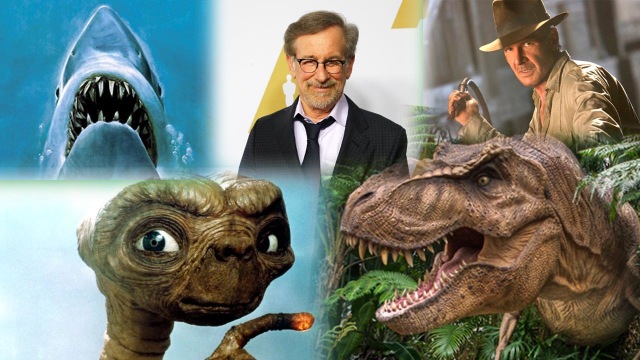 Film terbaik karya Steven Spielberg (Foto: Reuters/Mario Anzuoni, Wikimedia Commons, Facebook @JawsMovie @indianajones)