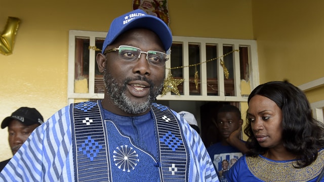 George Weah, calon Presiden Liberia. (Foto: AFP/Seyllou)