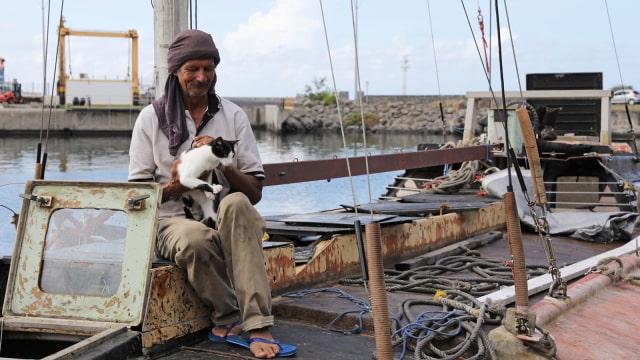 Zbigniew Reket, pelaut Polandia yang terdampar. (Foto: AFP/Richard Bouhet)