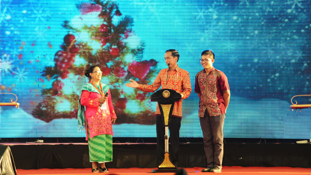 Presiden hadiri Natal Oikumene. (Foto: Antara/Jessica Helena Wuysang)