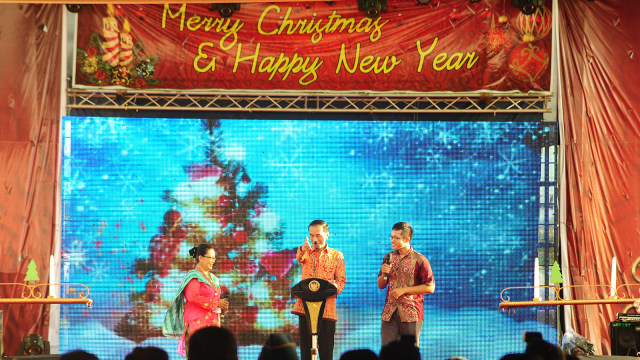 Presiden hadiri Natal Oikumene. (Foto: Antara/Jessica Helena Wuysang)