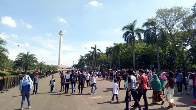 Setelah dibersihkan, Monas dibuka kembali (Foto: Aria Rusta/kumparan)