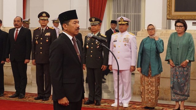 Jokowi Lantik Djoko Setiadi Jadi Kepala BSSN (Foto: Yudhistira Amran/kumparan)