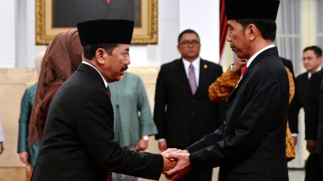 Jokowi lantik Djoko Setiadi jadi Kepala BSSN. (Foto: Dok.Biro Pers Setpres)