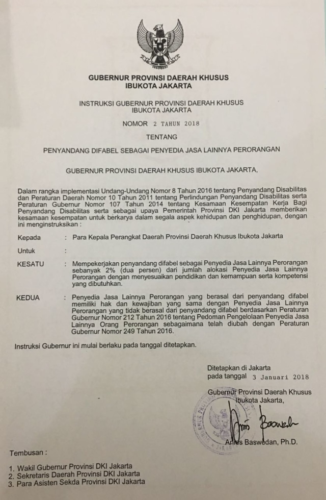 Instruksi Gubernur DKI Jakarta. (Foto: Dok. Dinas Komunikasi Informatika dan Statistik)