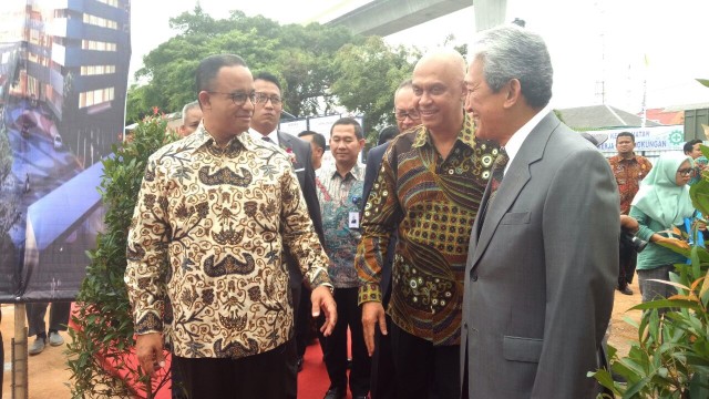 Anies Baswedan di groundbreaking Sekretariat ASEAN  (Foto: Nabilla Fatiara/kumparan)