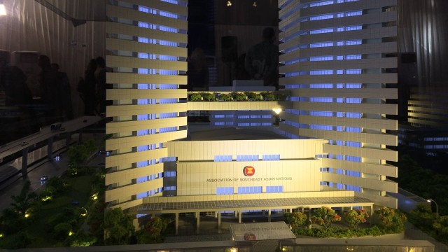 Maket gedung baru sekretariat ASEAN di Jakarta (Foto: Dok. Istimewa)