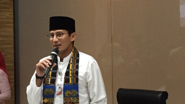 Sandiaga Uno konpers Tanah Abang (Foto: Moh Fajri/kumparan)