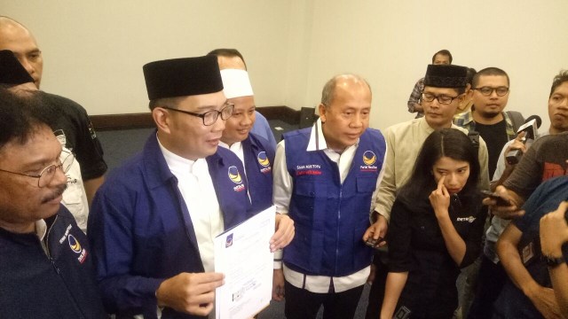 Ridwan Kamil di DPP Nasdem (Foto: Johanes H/kumparan)