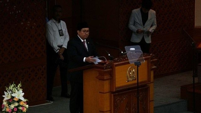 Fadli Zon di Rapat Paripurna DPR (Foto: Nugroho Sejati/kumparan)