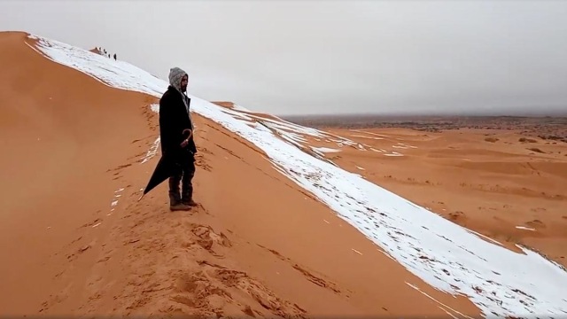 Salju di Gurun Sahara (Foto: Hamouda Ben Jerad via Reuters)