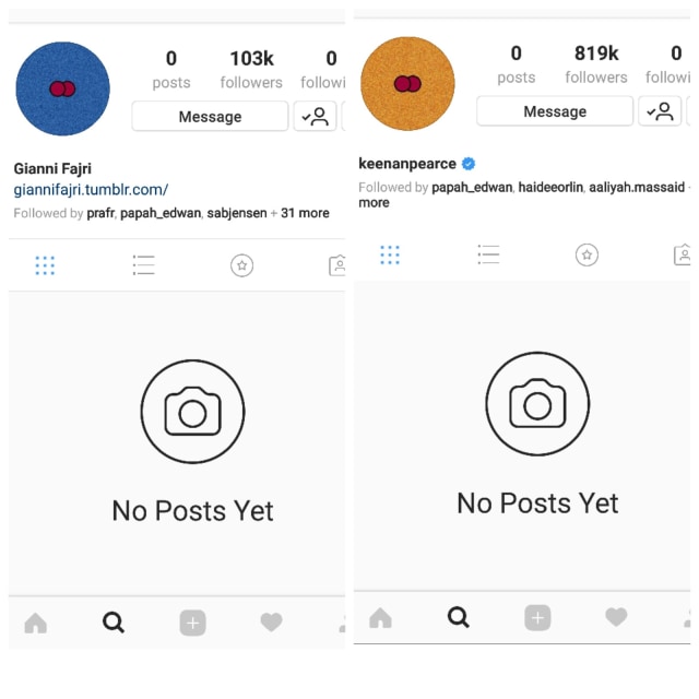 Screenshoot akun Instagram Gianni dan Keenan (Foto: Screenshoot Instagram)