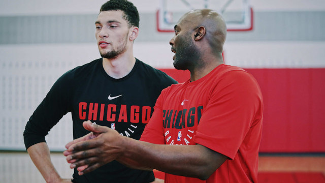 Zach Lavine di sesi latihan. (Foto: NBA)