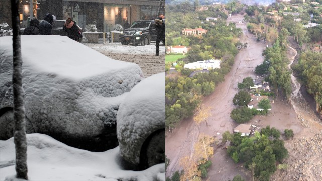 Longsor di California dann Badai Salju di Amerika (Foto: Ventura County Sheriff's Office via Reuters, AFP PHOTO / Jewel SAMAD)