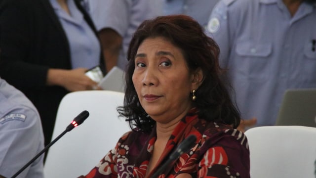 Susi Pudjiastuti di konferensi pers KKP 2018  (Foto: Garin Gustavian Irawan/kumparan)